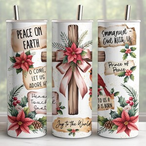 Christian Christmas Tumbler Wrap Png Jesus Tumbler Wrap 20oz Christmas Tumbler Wrap Christian Tumbler Sublimation Wrap Cross Tumbler Wrap image 4