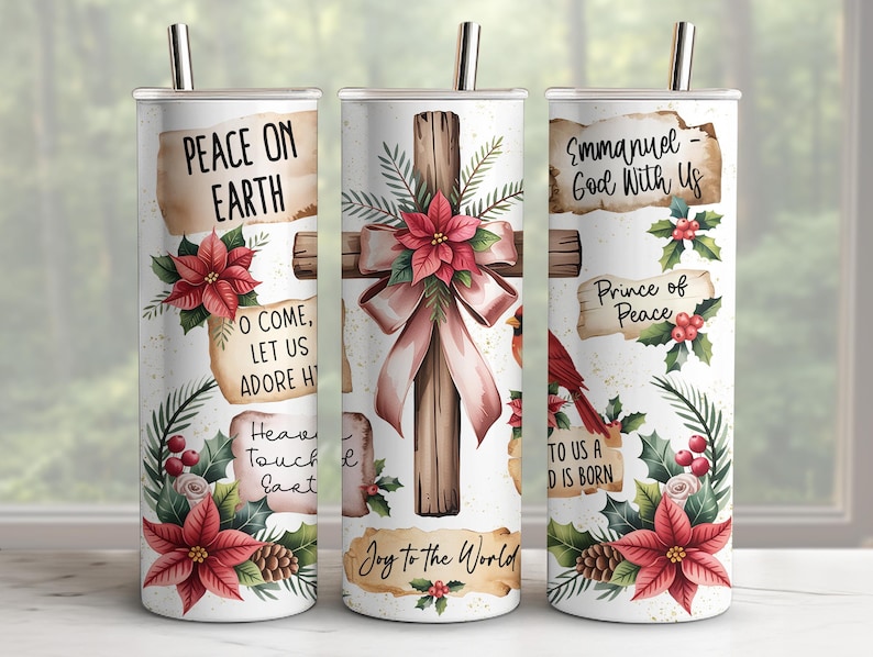 Christian Christmas Tumbler Wrap Png Jesus Tumbler Wrap 20oz Christmas Tumbler Wrap Christian Tumbler Sublimation Wrap Cross Tumbler Wrap image 4