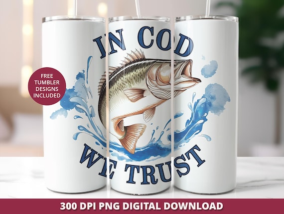 Funny Fishing Tumbler Wrap PNG, 20oz Skinny Sublimation (Digital Download)
