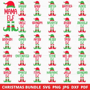 Elfo de Natal Svg, Família de Elfos Correspondentes Svg, Esquadrão de Elfos, Elfo Bebê Svg, Elfo Mãe Svg, Pijama de Natal da Família Svg, Arquivo de Corte da Família de Natal