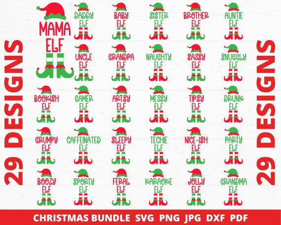Christmas Elf Svg, Matching Elf Family Svg, Elf Squad, Baby Elf Svg, Mama Elf Svg, Family Christmas Pajama Svg, Christmas Family Cut File