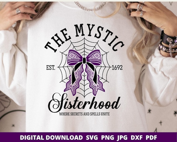 Witch Social Club SVG, Halloween Coquette Bow (Digital Files)