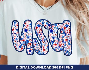 Floral Patriotic USA PNG, Preppy 4th of July Sublimation DTF Design (Digital Download)