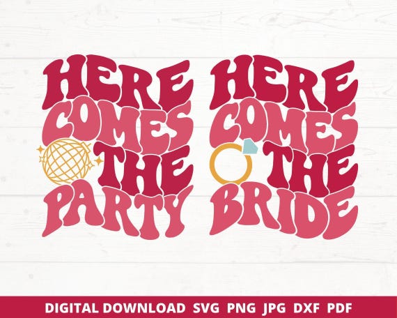 Retro Bachelorette Party SVG, Bridal Wedding (Digital Download)