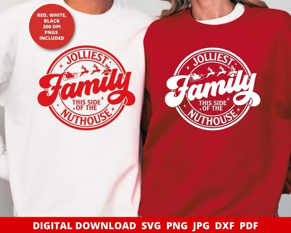 Jolliest Family Christmas SVG, Funny Holiday Shirt Design (Digital Download)
