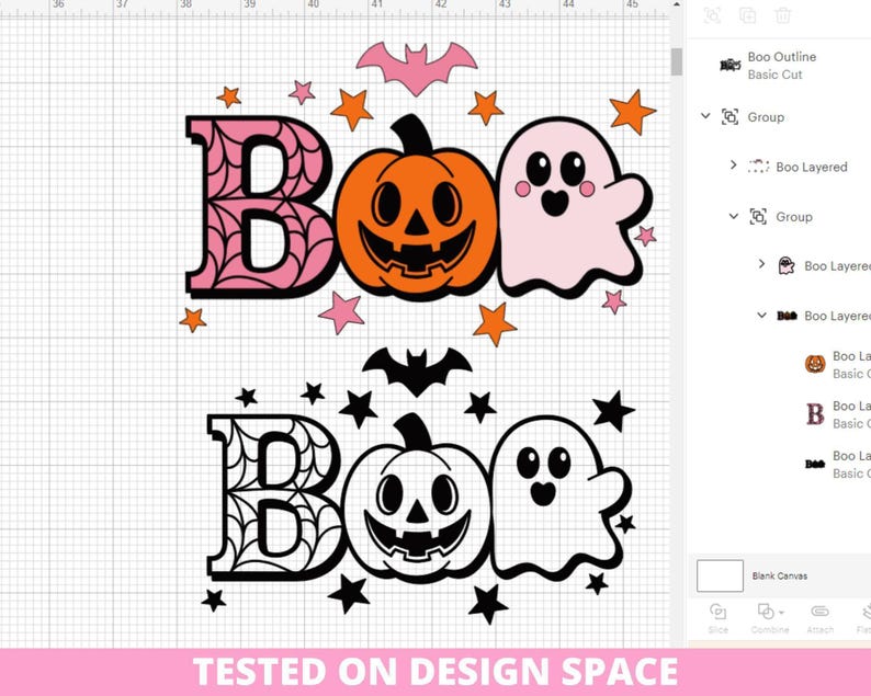 Boo Ghost Halloween SVG, Spooky Design Cricut Silhouette Cut File image 2
