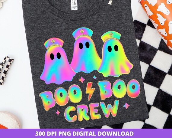 Boo Boo Crew Ghost PNG: Nurse Halloween Clipart (Digital Download)