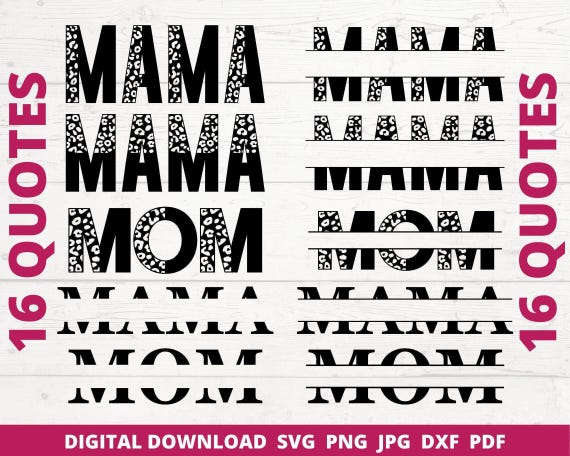 Mom Svg Bundle, Split Monogram, Mama Shirt Design (Digital Download)