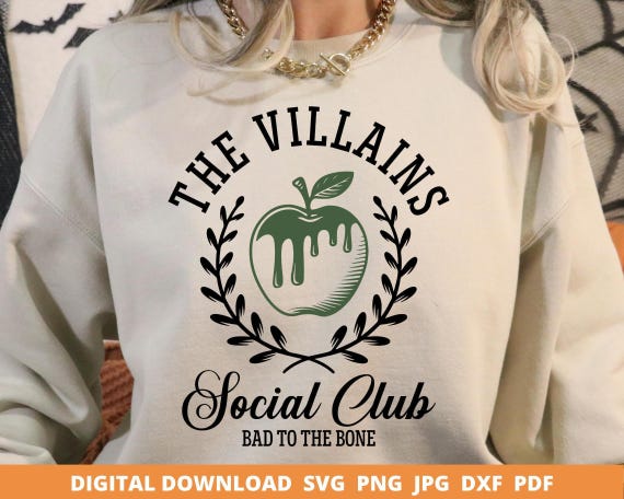 Villains Club Svg, Spooky Season Png, Trick Or Treat Png,  Spooky Season Halloween T-Shirt Svg The Villains Social Club Png, Bad Girls Png