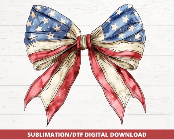 American Bow Png, America Png, 4th Of July Png, Coquette American Flag Png, Coquette American Girly Png, American Girl Png, Patriotic Png