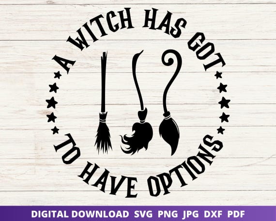 Funny Witch Broom Options SVG, Halloween Shirt Design (Digital Download)
