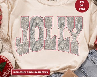 Camo Christmas Jolly PNG, Holiday Shirt Design, Winter Sublimation, Retro Xmas PNG