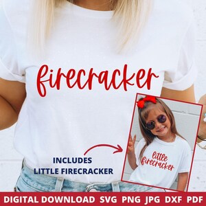 Firecracker SVG, 4th of July Matching Design, Cricut Silhouette Cut File, Digital Download