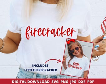 Firecracker SVG, 4th of July Matching Design, Cricut Silhouette Cut File, Digital Download