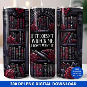 Dark Romance 20 oz Tumbler Wrap, moralisch grauer Buchliebhaber PNG, Romantasy 20 oz Skinny Tumbler Sublimation, Smutty BookTok Tumbler Wrap Design