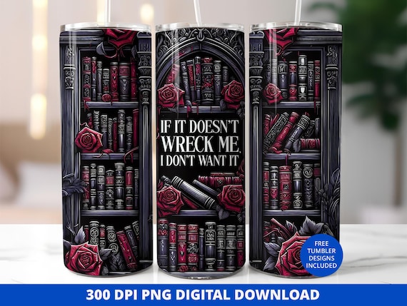 Dark Romance 20 oz Tumbler Wrap, Morally Grey Book Lover PNG, Romantasy 20 oz Skinny Tumbler Sublimation, Smutty BookTok Tumbler Wrap Design