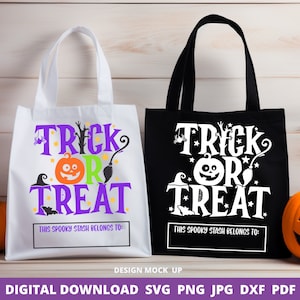 Truco o trato bolsa de caramelos svg, truco o trato svg, bolsa de golosinas, bolsa de Halloween personalizada, Halloween para niños, nombre personalizado svg, archivo cricut