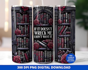 Dark Romance 20 Unzen Tumbler Wrap, moralisch grauer Buchliebhaber, Smutty BookTok Sublimation