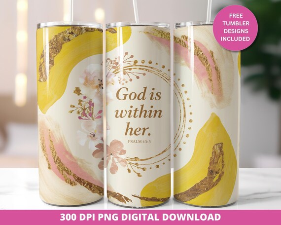 Psalm 45:5 Tumbler Wrap, Floral Faith Design (Digital Download)