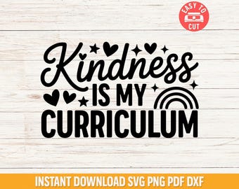 Motivation enseignante Svg, Svg rentrée, gentillesse enseignant citation Svg, conception de chemise enseignant, enseignant fichier Cricut, école Svg coupe fichier