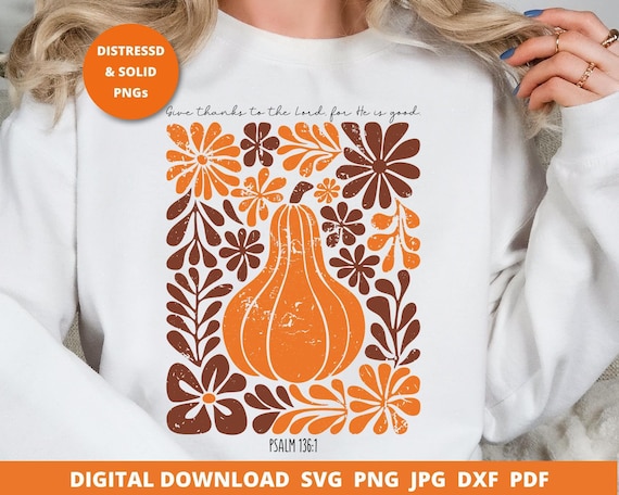 Give Thanks to the Lord Pumpkin SVG, Christian Thanksgiving (Digital Download)