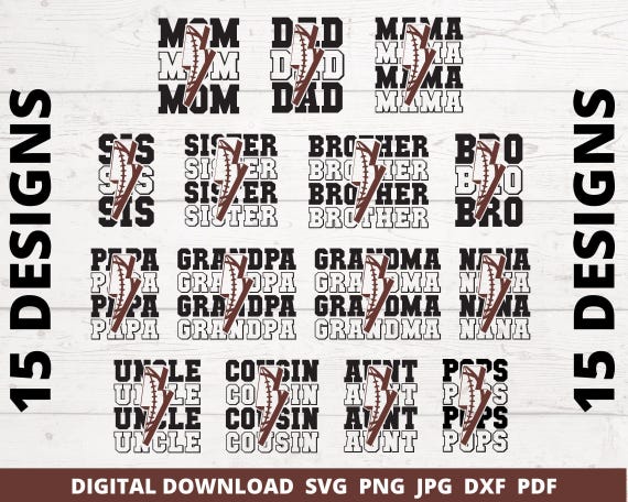 Football Family SVG Bundle, Sports Mom Shirt Designs (Digital Download)