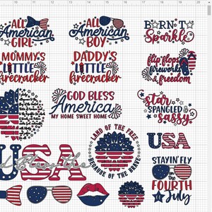 4th of July SVG Bundle, Indepence Day Patriotic USA Designs, Fourth of ...