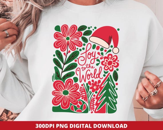 Boho Floral Christmas Png, Joy to the World Christmas Png, Boho Christmas Coquette Sublimation Png, Merry Christmas Png, Girly Christmas Png