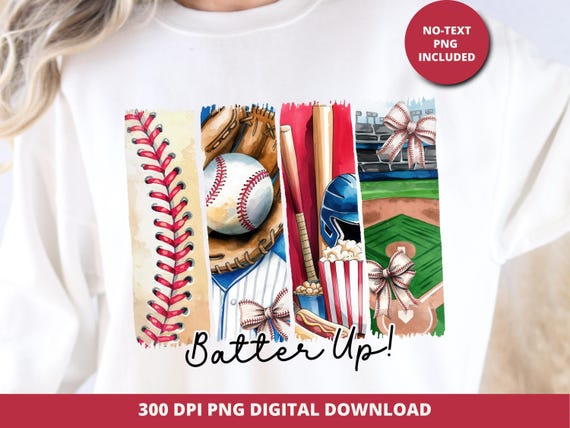 Baseball Coquette PNG, Brushstroke Game Day Design (Digital Download)