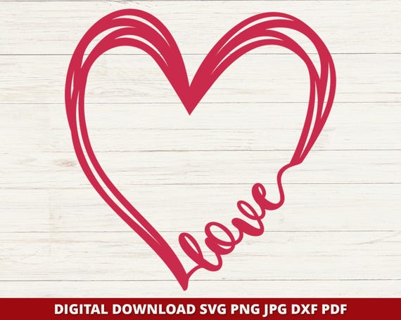 Doddle Heart Svg, Valentine Svg, Valentine Shirt Svg, Heart Svg, Love Svg, Handwritten Svg, Teacher Valentine Svg, Cricut Png Dxf Jpg Pdf