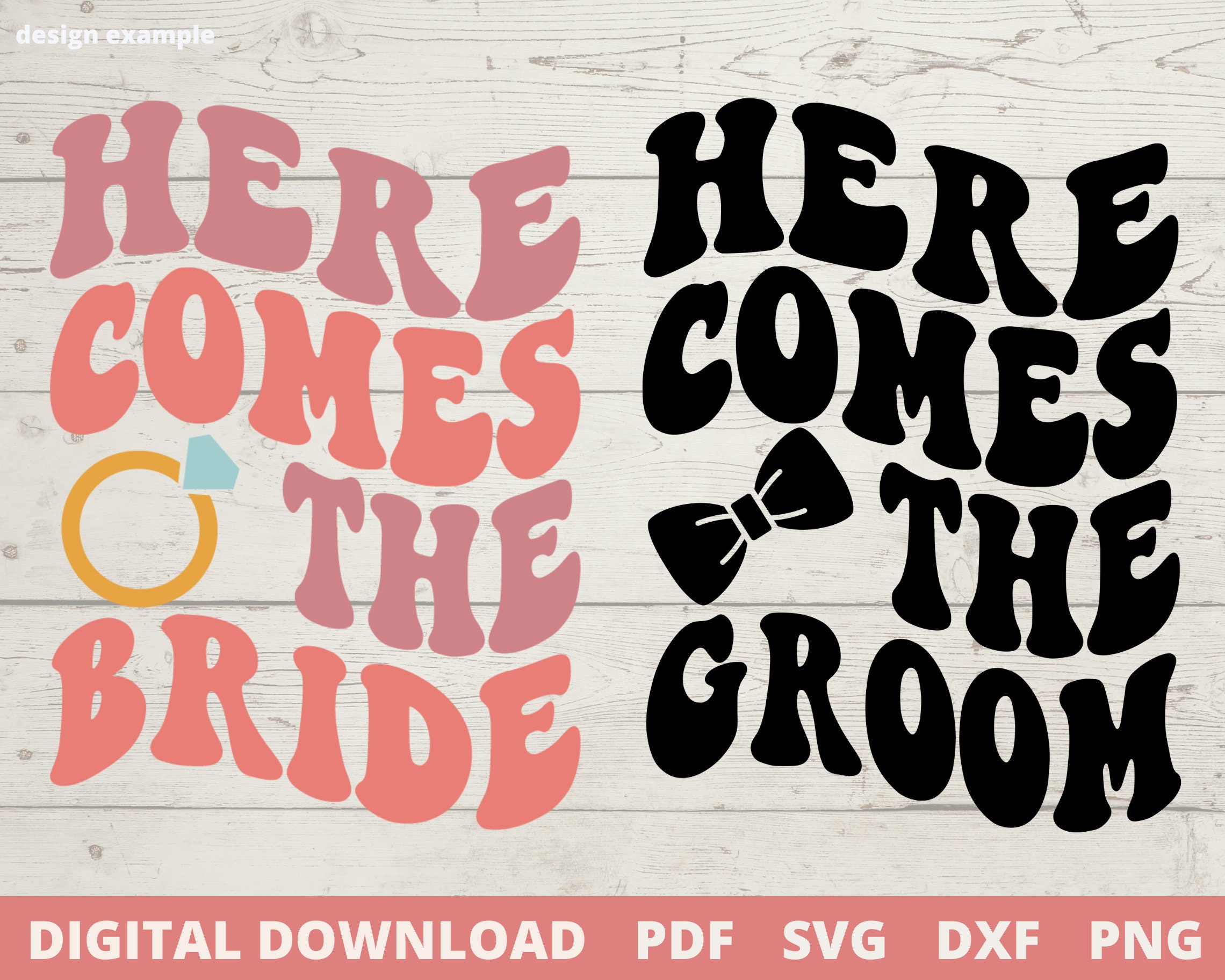 Here Comes the Bride Svg Mr and Mrs Svg Bride and Groom Svg Etsy