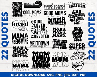 Mama SVG Bundle, Retro Mom Quotes, Boho Mother's Day Designs (Digital Files)