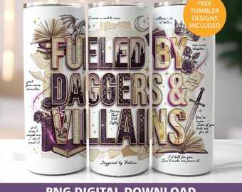 Romantasy Villain Tumbler Wrap PNG Dark Romance Book Lover Smutty BookTok Design