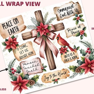 Christian Christmas Tumbler Wrap Png Jesus Tumbler Wrap 20oz Christmas Tumbler Wrap Christian Tumbler Sublimation Wrap Cross Tumbler Wrap image 2
