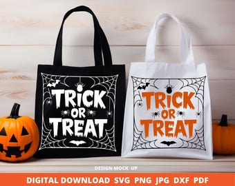Halloween Trick or Treat Spooky SVG Clipart, Cricut Silhouette Cut File