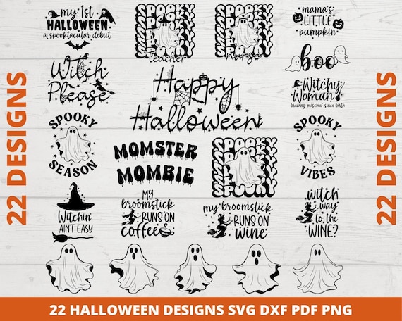 Halloween SVG Bundle, Spooky Clipart Designs (Digital Download)