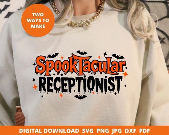 Spooktacular Receptionist SVG, Halloween Office Team (Digital Download)