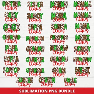 Claus Family Sublimationspaket, Weihnachtsfamilie Claus Png, Mama Claus Bundle, passendes Familienpaket, Santa Weihnachtspaket, Sublimation
