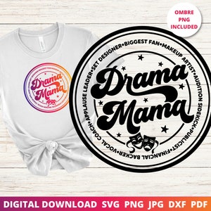 ドラマママ SVG、シアターママ SVG、シアター SVG、シアターライフ SVG、シアターカットファイル、シアターママシャツ、ドラマママ、ステージママ、PNG、DXF、PDF