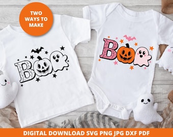 Boo Ghost Halloween SVG, Spooky Design Cricut Silhouette Cut File