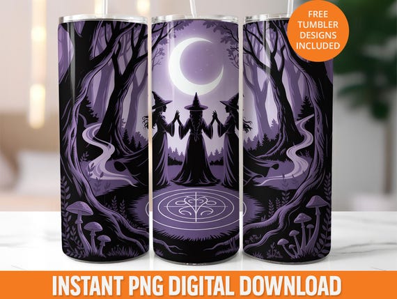 Witchy 20oz Tumbler Wrap, Witch’s Brew Seamless Tumbler Png Wrap, Halloween Tumbler Coffee Design, Witchy Tumbler Printable Digital Download