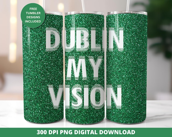 Funny St Patricks Day Tumbler Wrap, Faux Green Glitter (PNG Digital Download)