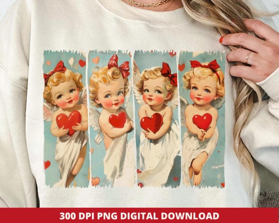 Retro Cupid Brush Stoke Png, Retro Coquette Valentine Sublimation Design, Vintage Cupid Png, Coquette Cupid Png, Retro Valentine Sublimation