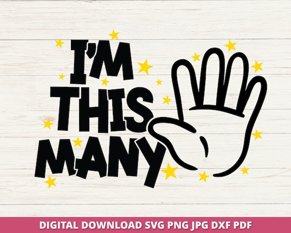 Fifth Birthday SVG, I am Five Cut File (Digital Download)
