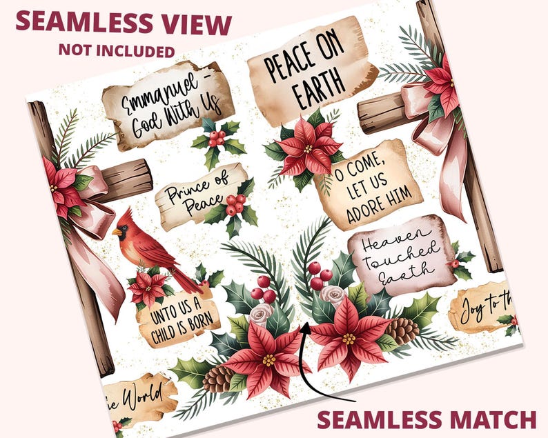 Christian Christmas Tumbler Wrap Png Jesus Tumbler Wrap 20oz Christmas Tumbler Wrap Christian Tumbler Sublimation Wrap Cross Tumbler Wrap image 3