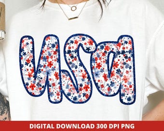 PNG del 4 luglio, Giorno dell'Indipendenza, Quattro luglio, PNG floreale USA, Design patriottico del 4 luglio, America 250, Sublimazione DTF