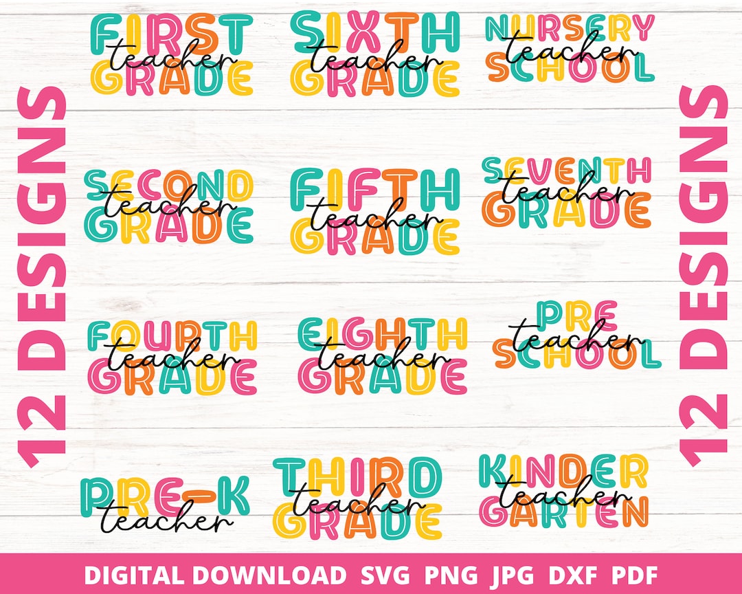 School Svg Bundle, School Grade Png, All Grades Svg, Grade Svg Bundle ...