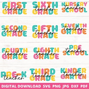 School Svg Bundle, School Grade Png, All Grades Svg, Grade Svg Bundle, School Designs, School Sublimation, Digital File, Cricut Cut Files