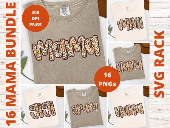 Fall Mama PNG Bundle, Ditsy Floral Print, Thanksgiving Sublimation (Digital Download)