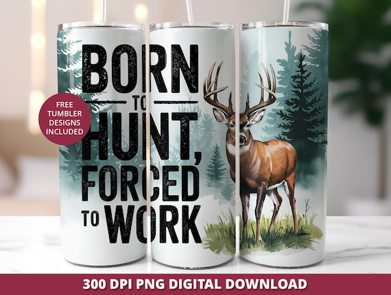 Deer Hunting Tumbler Wrap, Seamless 20 oz Skinny Design (Digital Download)